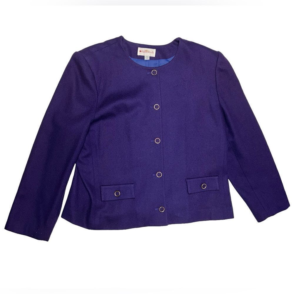 Vintage Appleseed’s Purple Blazer Button Up Coat Jacket Fall Winter Spring